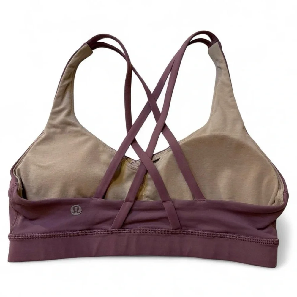 Lululemon Energy Bra Wrap Dusty Mauve Sz 6 Medium Support B-D Cup